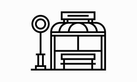 Bus stop sign icon simple style vector imageのイラスト素材