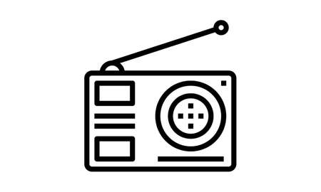 Radio icon on white background vector imageのイラスト素材
