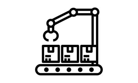 Conveyor belt icon on white background vector imageのイラスト素材