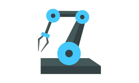 Robotic arm icon vector sign and symbol isolated on white background, Robotic arm logo conceptのイラスト素材