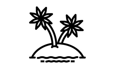 Tree palm beach in island summer icon vector illustration designのイラスト素材
