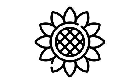 sunflower icon. Trendy modern flat linear vector sunflower icon on white background from thin line Ecology collection, outline vector illustrationのイラスト素材
