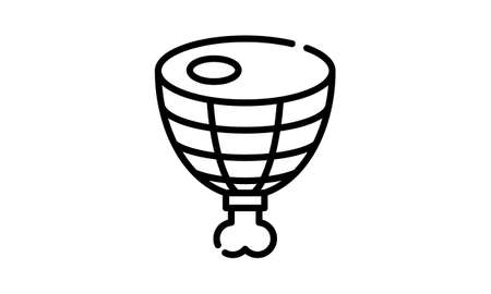 Leg ham line icon meal and food meat sign vector imageのイラスト素材