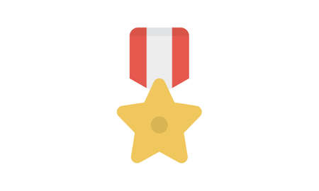 Medal Icon in trendy flat style isolated on white background. Medal symbol for your web site design, logo, app, UI. Vector illustration   .のイラスト素材