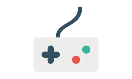 Gamepad icon. Isolated digital gamepad with control buttons icon. Vector electronic controller for...