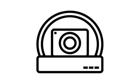 vigilance camera icon over white background, vector illustrationのイラスト素材