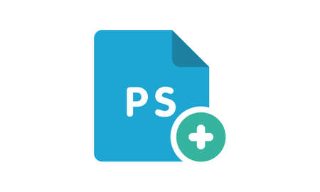 Add PS file icon flat style illustration.のイラスト素材