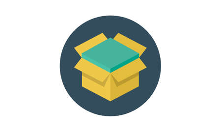 Open box icon. Cardboard box, packaging open. Box icon vector illustration