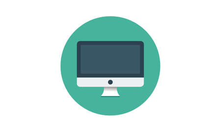 Vector computer monitor icon design. Flat PC screen symbolのイラスト素材