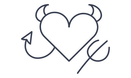 Evil heart icon simple romance element valentine vector imageのイラスト素材