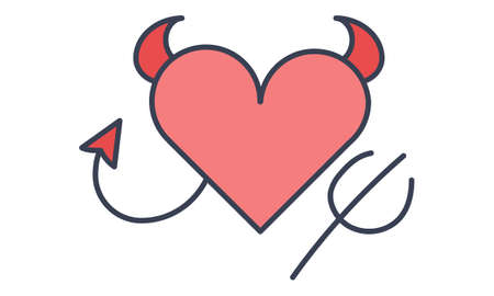Evil heart icon simple romance element valentine vector imageのイラスト素材