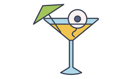 Halloween cocktail with eye icon vector imageのイラスト素材