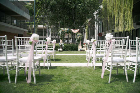 Kuala Lumpur, Malaysia - February 16, 2020: Malay Wedding, beautiful wedding decoration setup on a wedding dayのeditorial素材