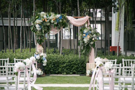Kuala Lumpur, Malaysia - February 16, 2020: Malay Wedding, beautiful wedding decoration setup on a wedding dayのeditorial素材