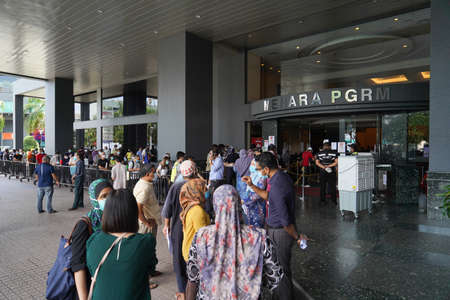 Menara PGRM, Malaysia, May 14, 2020 : Gathering of people for make appeal for Bantuan Prihatin...