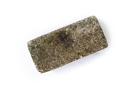 Top angle of grey brick isolated on white backgroundの写真素材