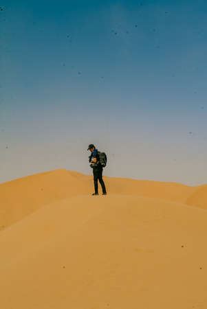 Morocco- September 28,2019 : Beautiful scenery at Merzouga, Morocco