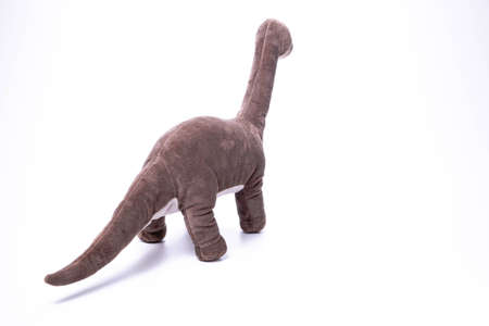 Little dinosaur soft toys isolated on white background. copy spaceの写真素材