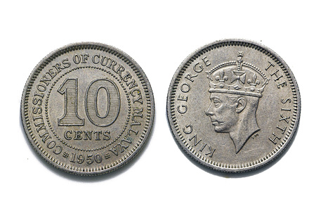 10 cent Malaya Coin 1950のeditorial素材
