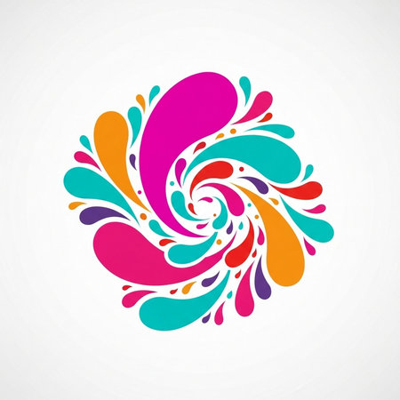 abstract colorful swirl on a white background, vector design element.の素材