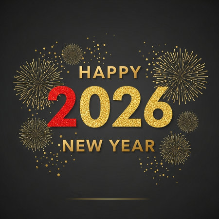 Happy New Year 2020. Greeting card with fireworks. Vector illustration.の素材