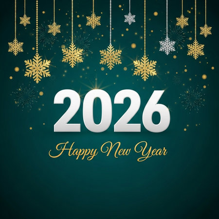 Happy New Year Greeting Card. Vector Illustration EPS10の素材