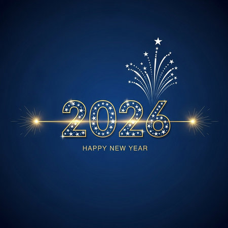 Happy New Year 2020. Greeting card with fireworks. Vector illustration.の素材