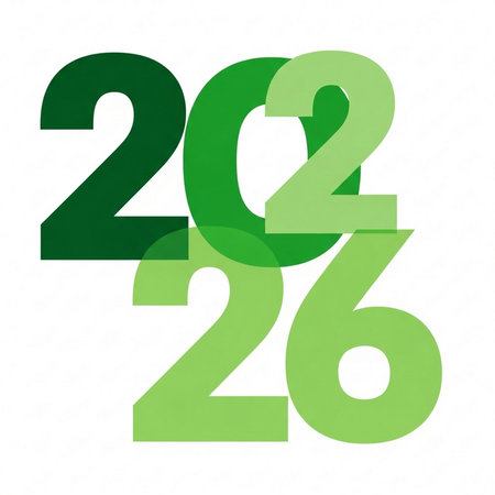 Happy new year 2016. Green numbers isolated on white background. Vector illustration.の素材