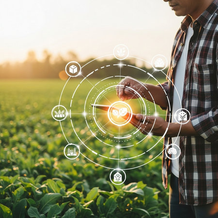 Smart agriculture technology for agronomist and agronomist concept.の素材