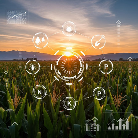 Smart farming technology and internet of things ( IOT) concept.の素材