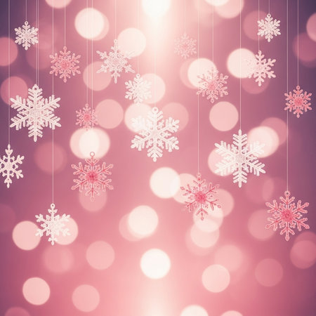 Christmas background with snowflakes and bokeh. Vector illustration.の素材