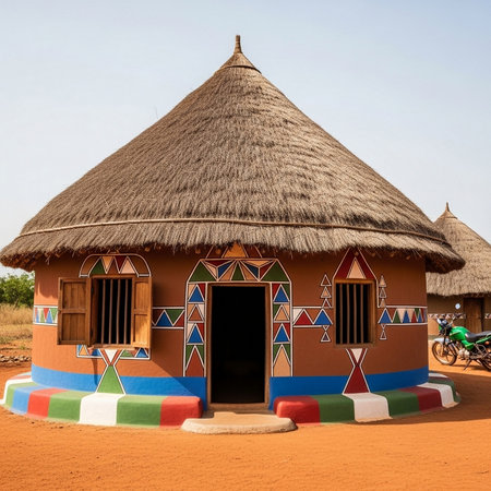 Traditional house in Africa, Africa, Kenya, Tanzania, Uganda, Kenyaの素材