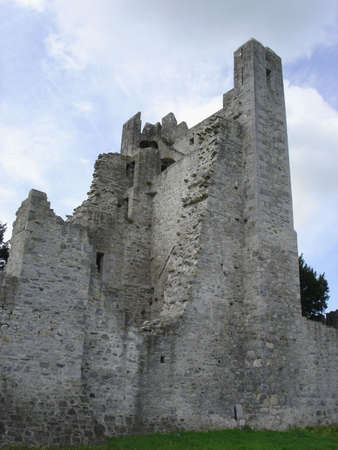 Partial ruins of Adare Castle in Irelandの写真素材