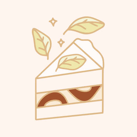 Hand drawn cake, pastry, and bakery logo elements in linear style and isolated background with...