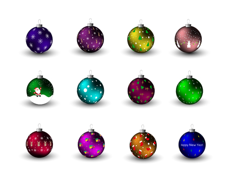 Christmas balls on the Christmas tree. New Year decoration.のイラスト素材