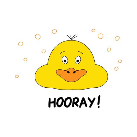 Vector illustration of funny cute animal print. This illustration presents the duckのイラスト素材