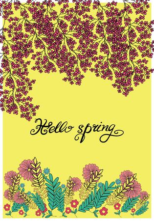 Vector illustration of spring floral cardのイラスト素材