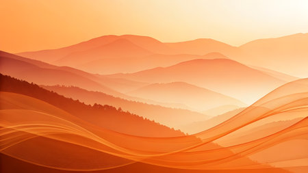 Beautiful sunset over the mountains. Vector illustration for your design.