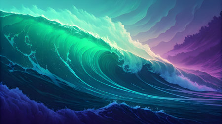 Abstract waves background. Vector illustration for your design. Eps 10.の素材