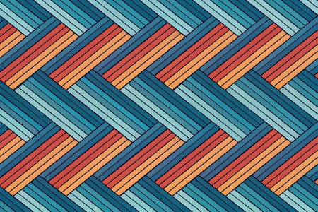 Seamless geometric pattern with colored stripes. Abstract background. Vector illustration.の素材