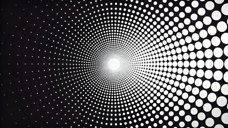 Abstract background with a concentric, radial and radiating pattern.の素材
