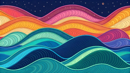 Abstract wavy background. Colorful vector illustration for your design.の素材