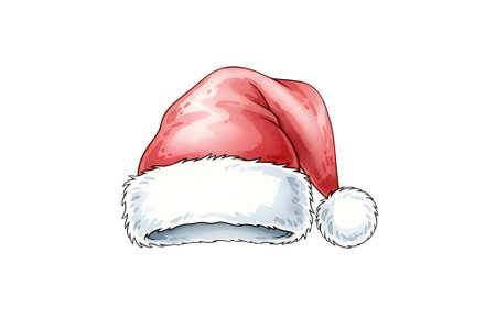 Santa Claus hat isolated on white background. Vector illustration. EPS 10の素材