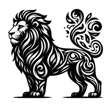 Lion. Symbol of the year of the lion. Vector illustration.の素材