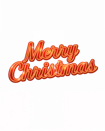 Merry Christmas 3d word on white background. Vector illustration.の素材