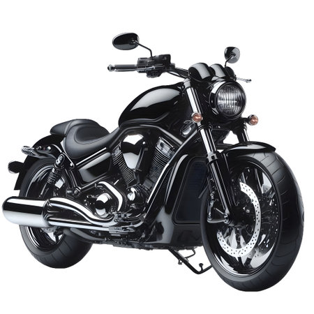 Modern chopper motorcycle isolated on a white background. 3d renderの素材