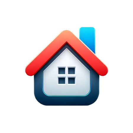 Real estate icon with a house on a white background. Vector illustrationの素材