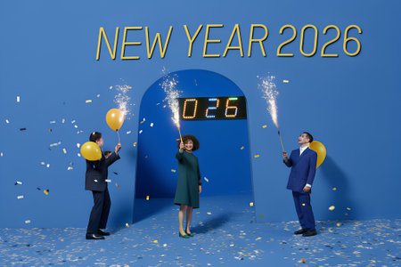 New Year Celebration Party Xmas Event Occasion Graphic Concept - 3D Renderingの素材