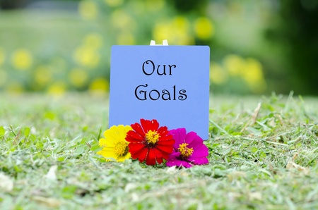 Our goals word on wooden easelの素材