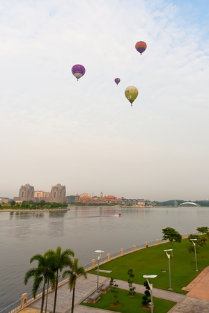 PUTRAJAYA, MALAYSIA - MARCH 18 : Hot air balloons at the 3rd Putrajaya International Hot Air Balloon Fiesta March 18, 2011 in Putrajaya, Malaysia.のeditorial素材